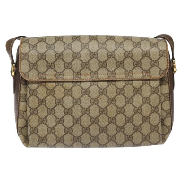 GUCCI GG Supreme Web Sherry Line Shoulder Bag Pvc Beige Red Green - Picture 3 of 16